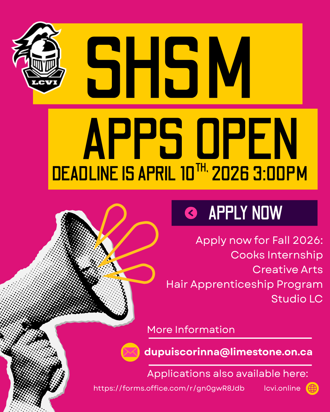 SHSM applications open