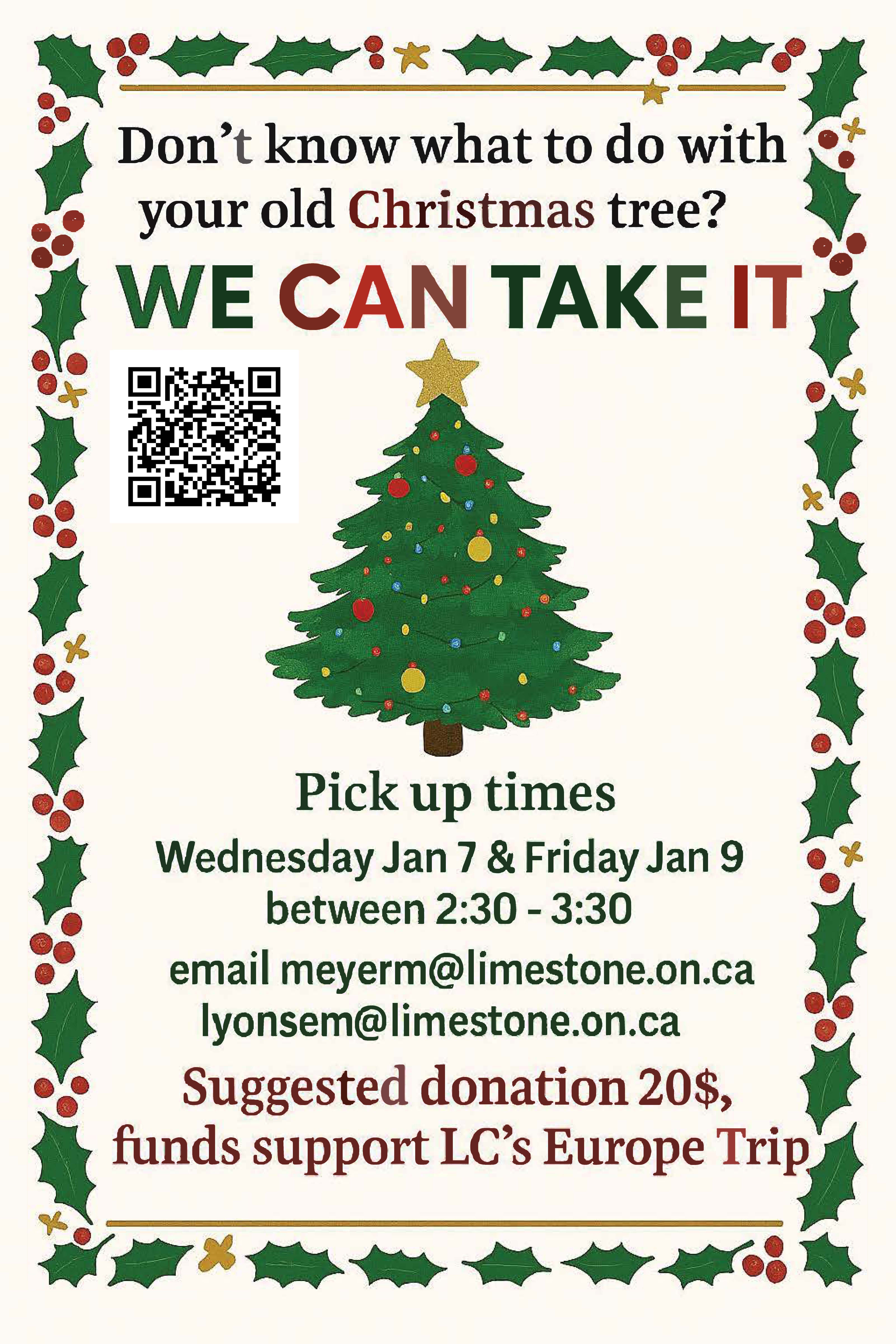 Christmas tree pick up new with QR