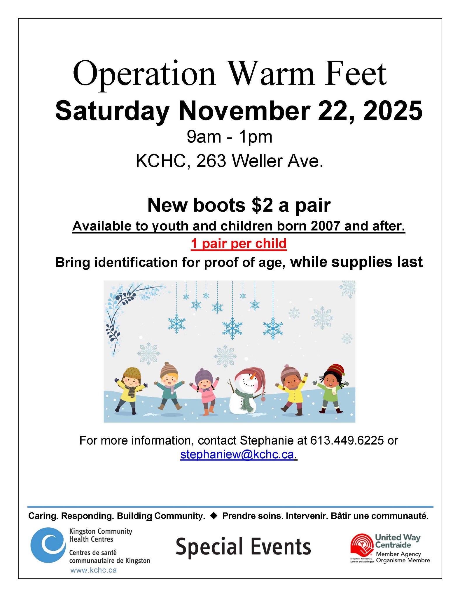 Operation Warm Feet Flyer English