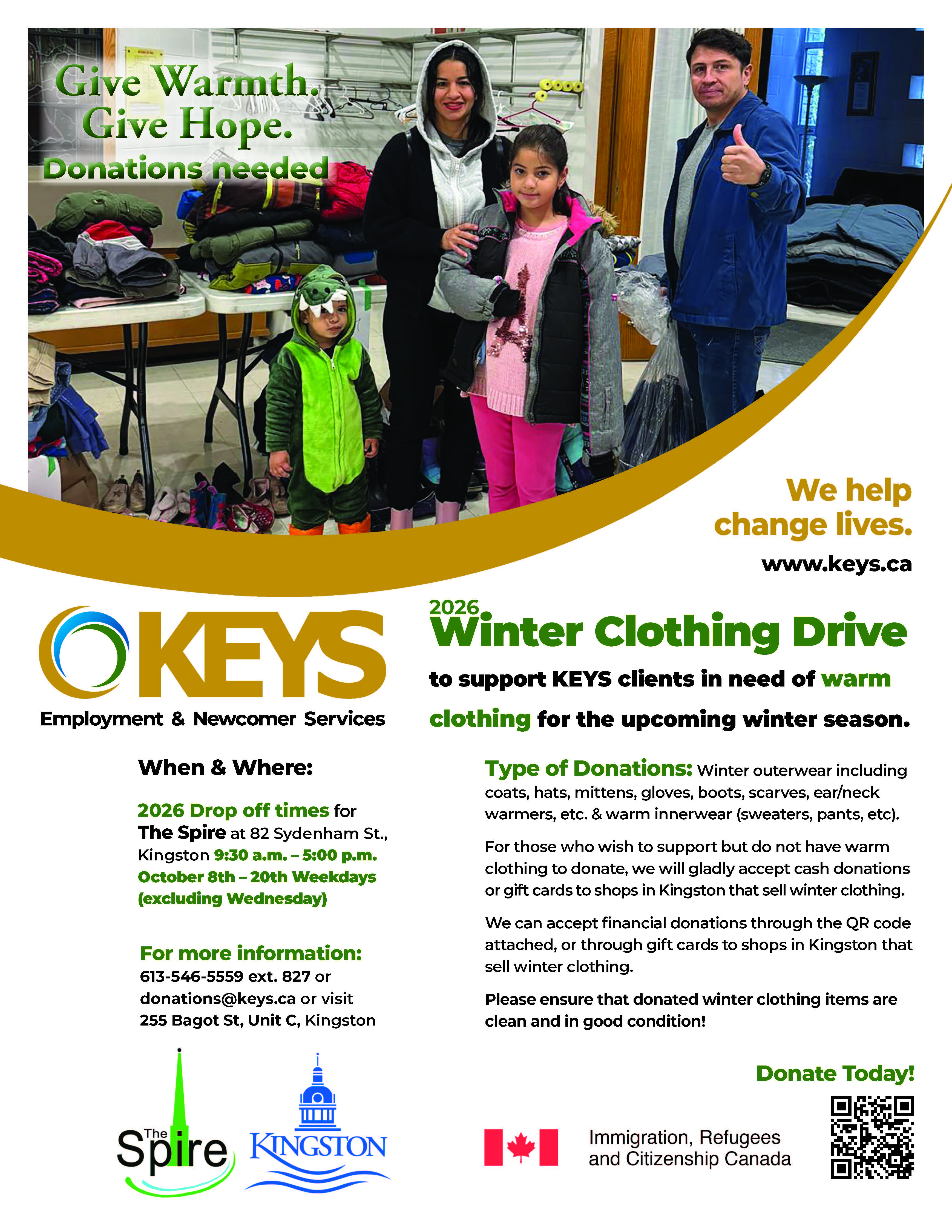 KEYS Winter Clothing Drive Flyer 2026